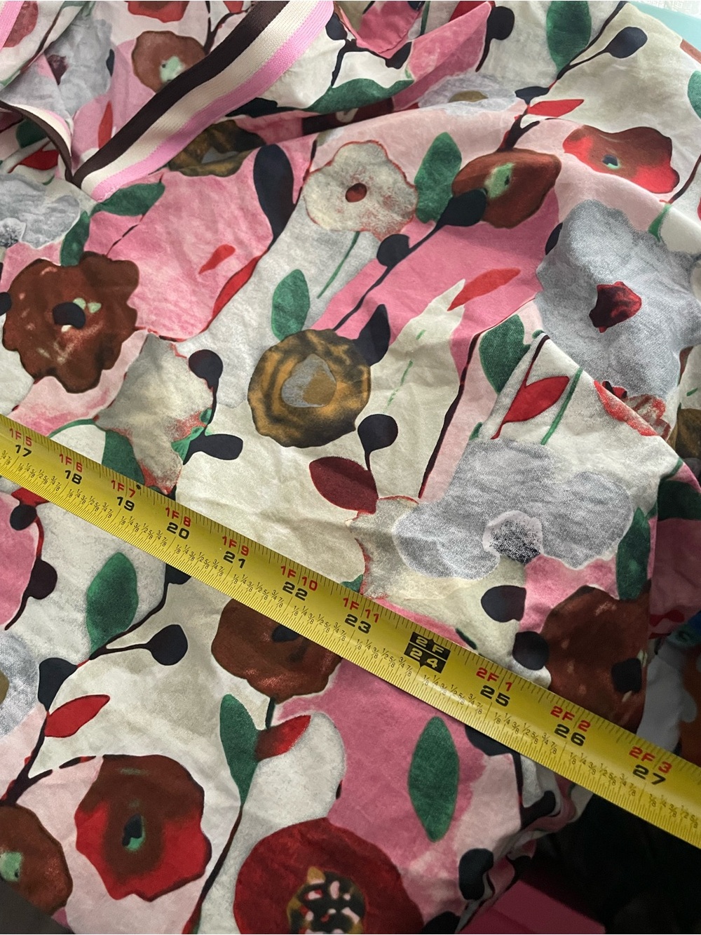 entro Floral Pop-Over Blouse in Pink, White, Green, Brown - Picture 5 of 5